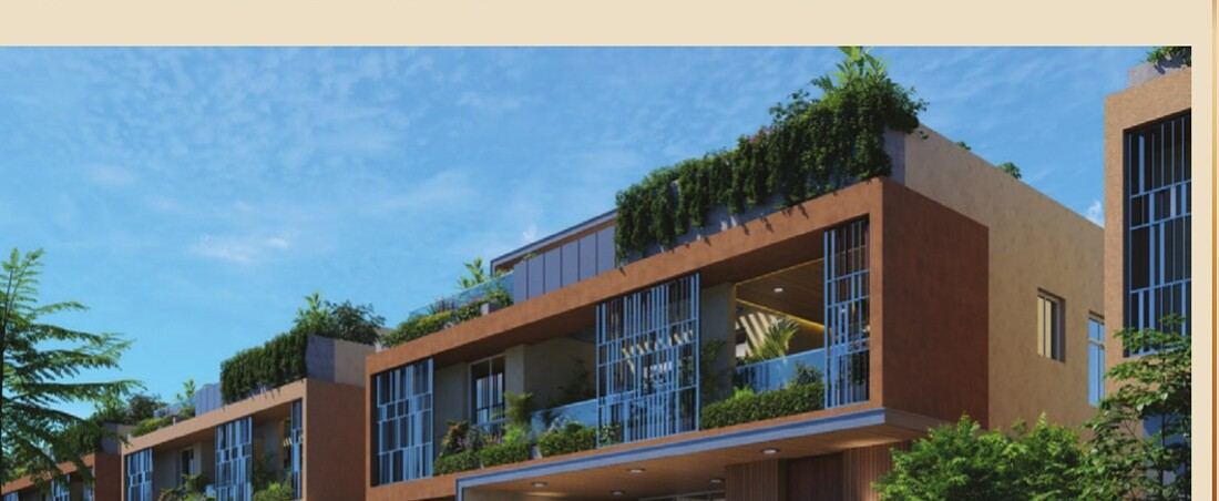 Ramky Shankarpally Villa streetscape — row of 4 BHK luxury villas at Shankarpally Hyderabad